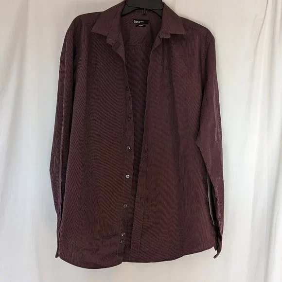 princess polly baby blue dress Vertical Stripe Button Up – Deep Burgundy & Rose, Relaxed Fit XL